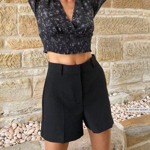 Artizia Wilfred Black High-Waisted Dress Shorts